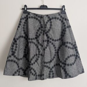Boden Black and Gray A-Line Knee-Length Skirt